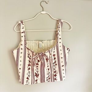 Floral Striped Women's Tank Corset Top